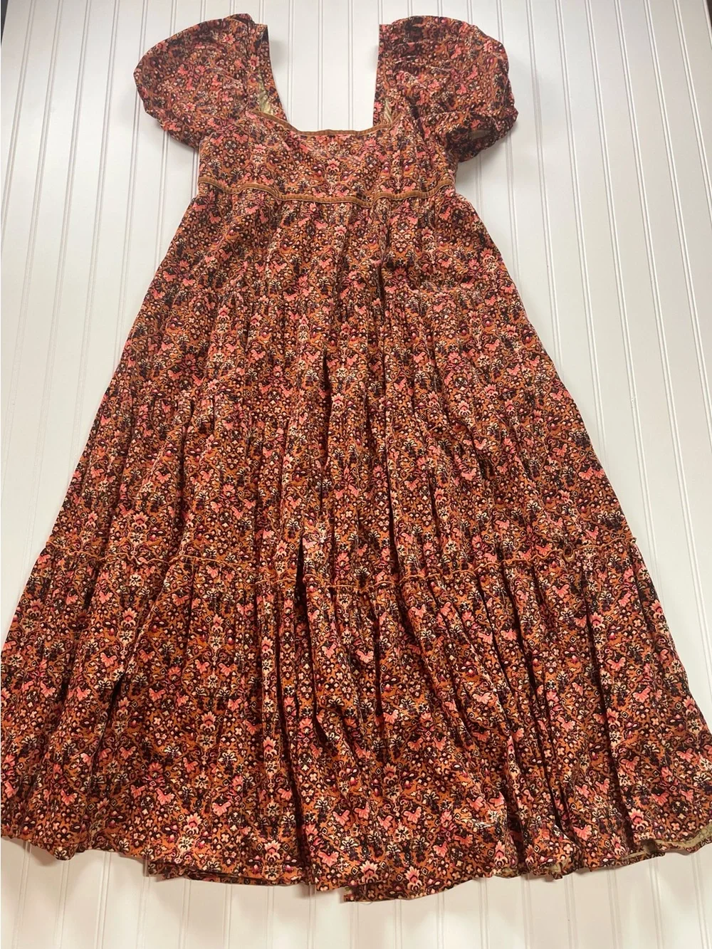 🍂 Free People Corduroy Floral Dress | Thanksgiving Boho Cottagecore
